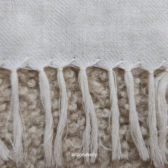 Wool Scarf With Colorful Chain Stitch Embroidery Flowers Vines - Picture 4 of 16